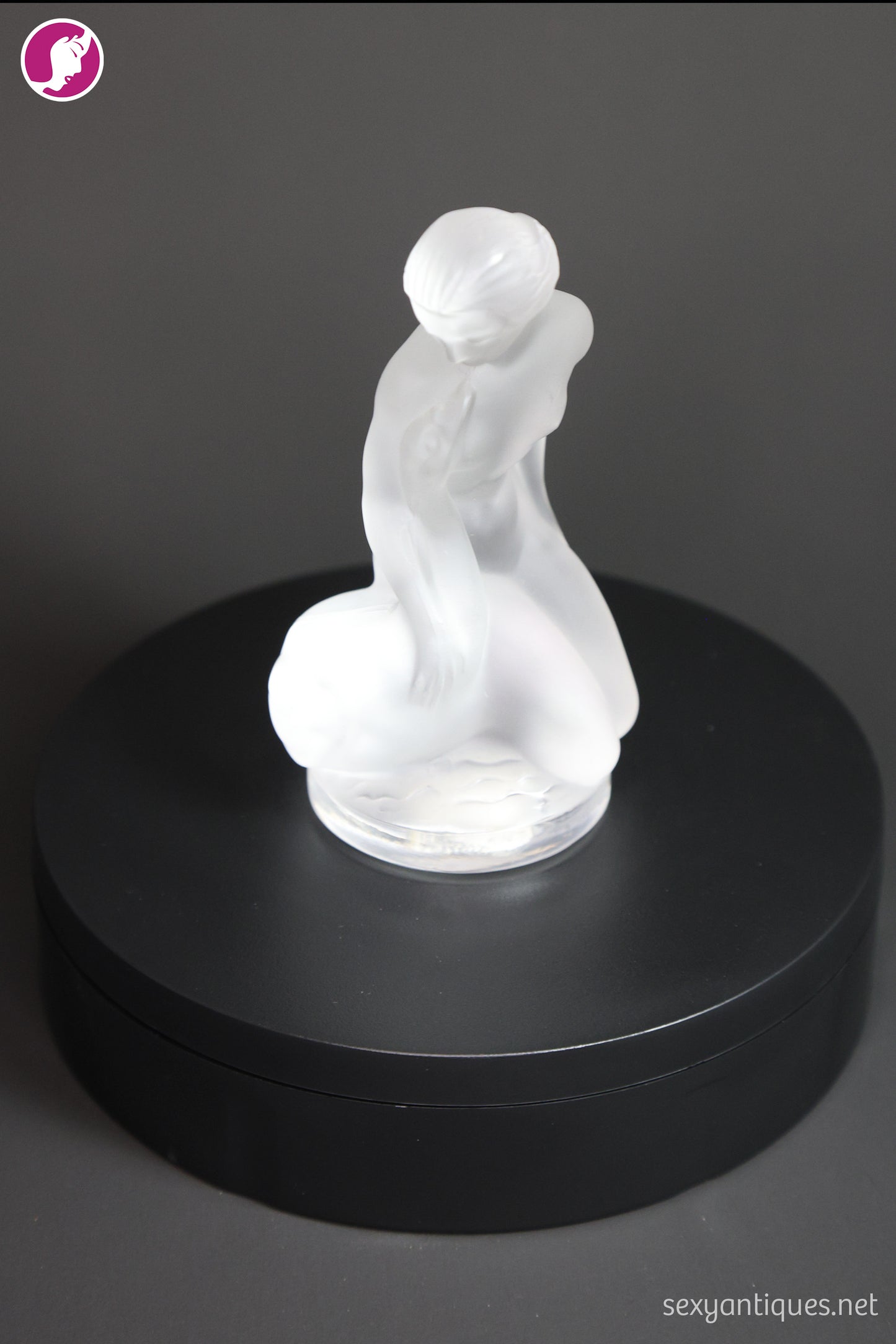 Lalique France Nude with Goose Crystal Figurine