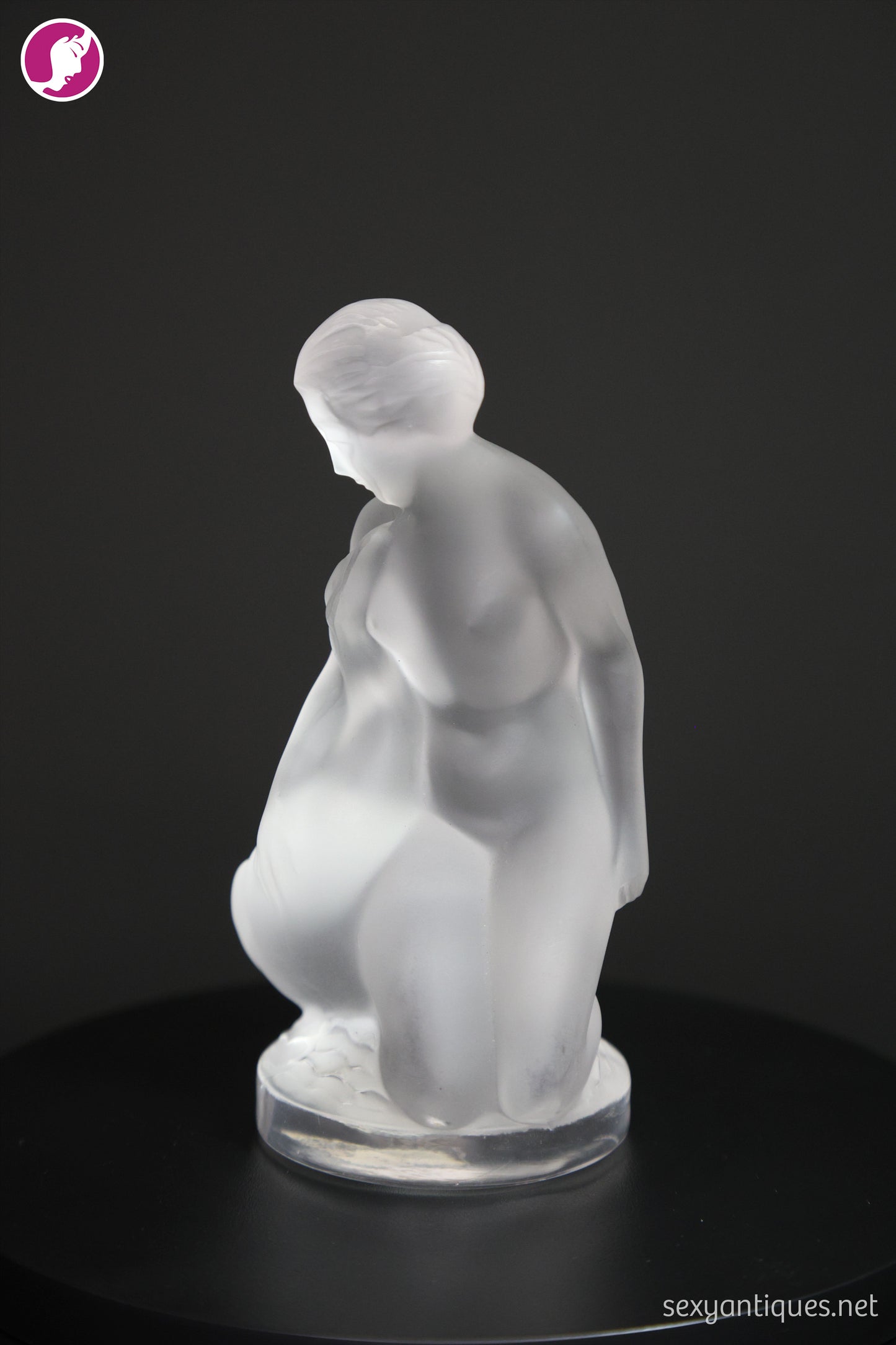 Lalique France Nude with Goose Crystal Figurine