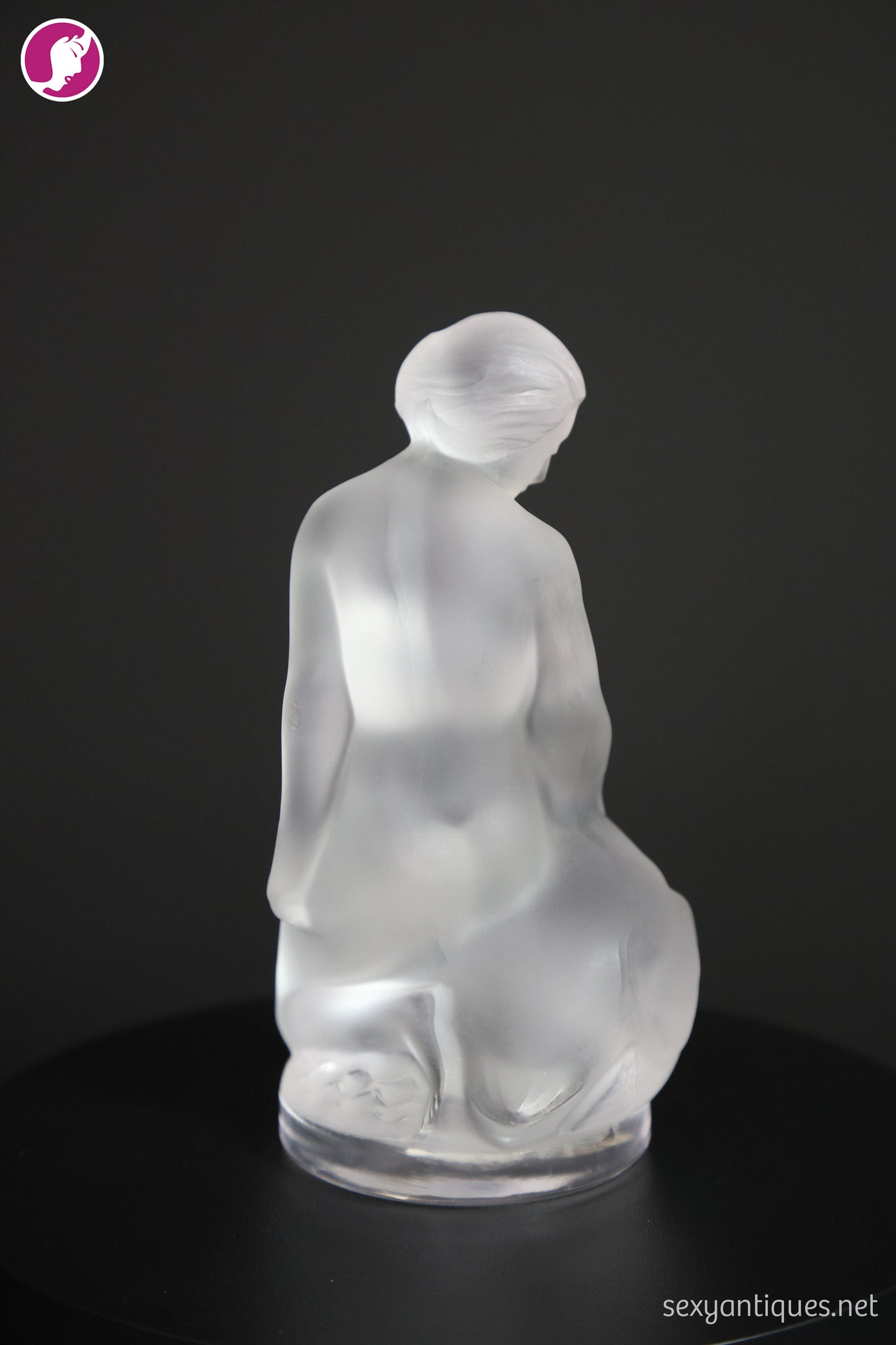 Lalique France Nude with Goose Crystal Figurine