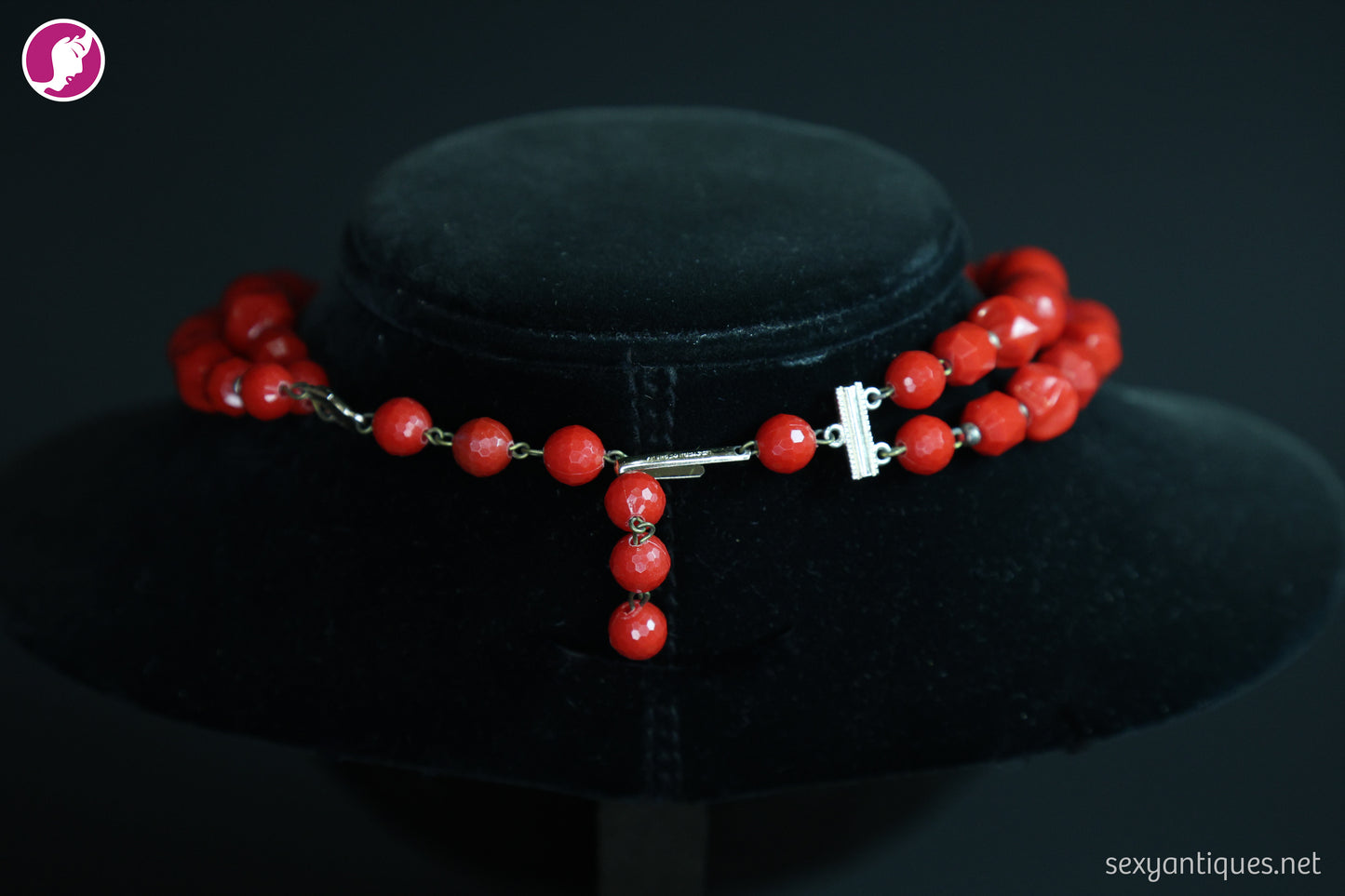 Vintage West Germany Red Plastic Convertible Bead Necklace