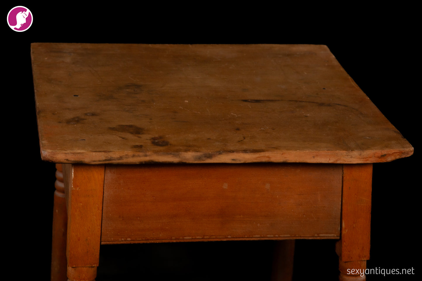 Antique Mid-1800s Early American Primitive Side Table